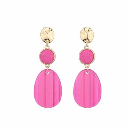 Oorbellen Goud Steen Roze