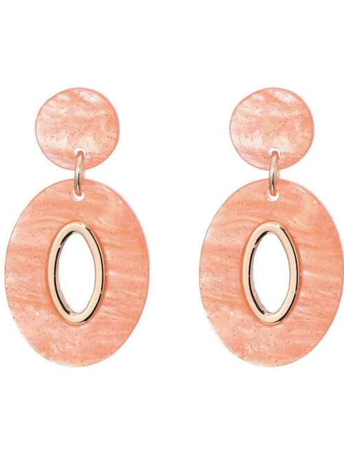 Oorbellen Goud Steen peach
