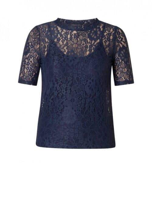 Ivybeau top met kant navy