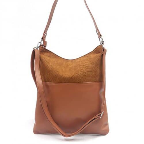 Schoudertas Camel Leer Suede - Afbeelding 2