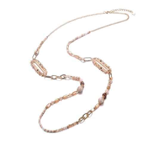 Ketting Lang Model Kralen Goud