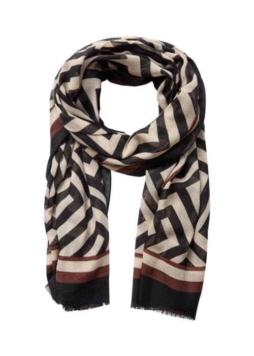 Soyaconcept sjaal zwart beige