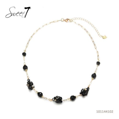 Sweet 7 ketting zwart goud