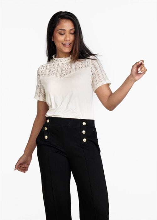Tramontana shirt creme kant