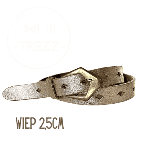 Trezz riem 2,5 cm wieber goud