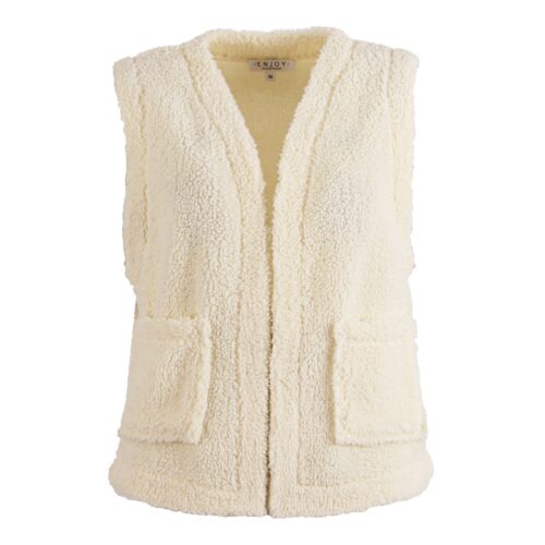 Enjoy gilet teddy kort ecru