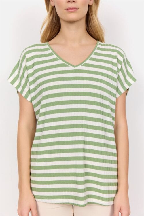 Soyaconcept shirt streep groen - Afbeelding 3