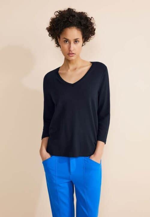 Street One shirt v-hals blauw - Afbeelding 2