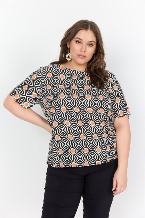Wasabi blouse zwart print - Afbeelding 3