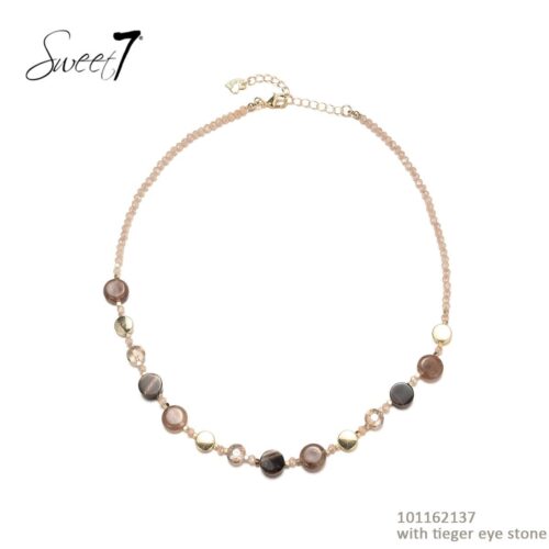 Sweet 7 ketting bruin goud