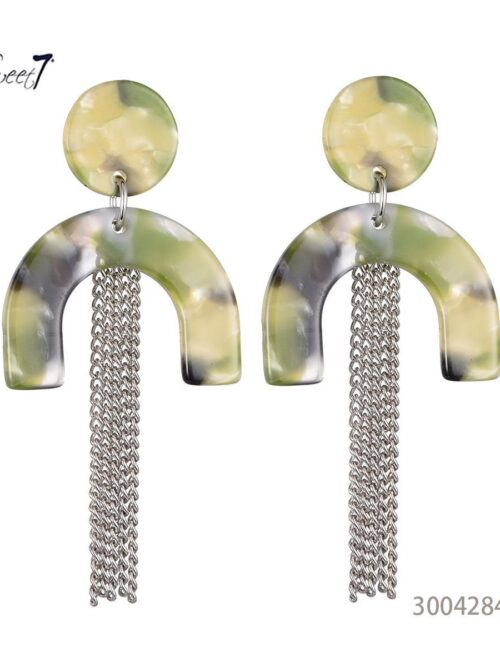 Sweet 7 oorbel groen zilver