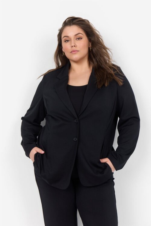 Wasabi blazer lang zwart - Afbeelding 3