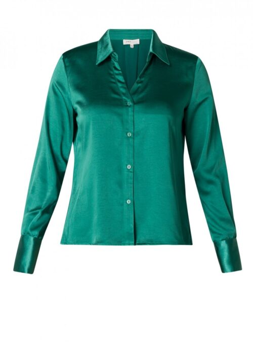 Ivy Beau blouse groen satijn
