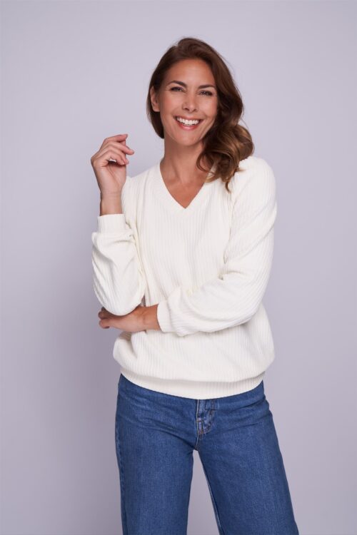 NED trui v-hals velours rib - Afbeelding 3