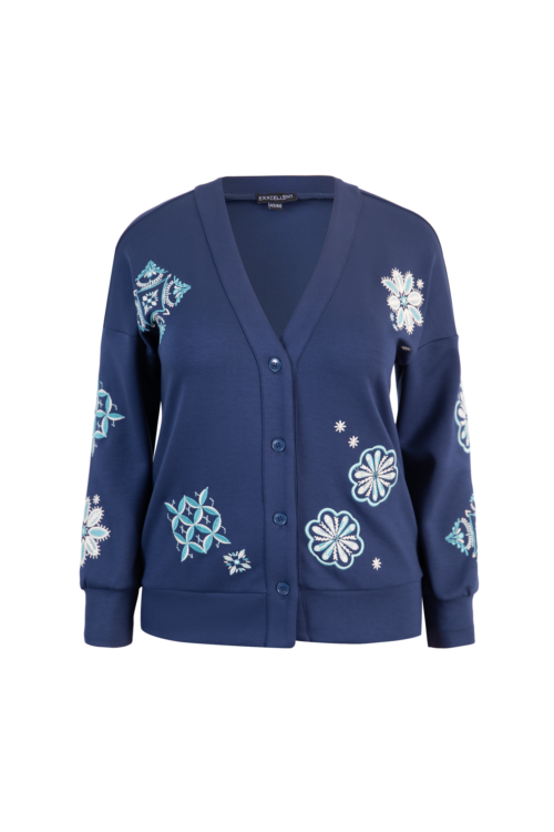 Exxcellent vest blauw borduur
