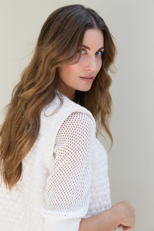 Ivy Beau top gaasmouw wit