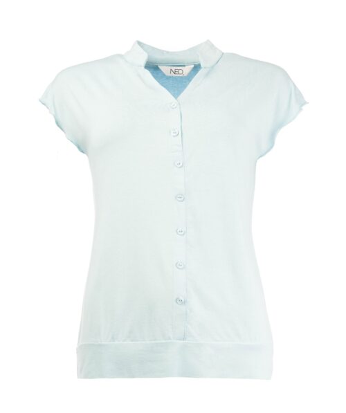 NED blouson knoopjes aqua