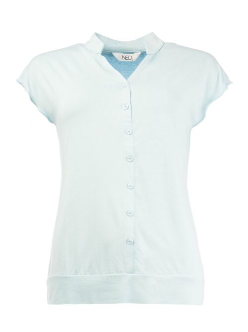 NED blouson knoopjes aqua