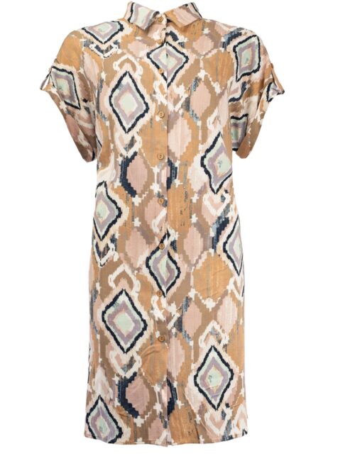 NED jurk doorknoop print