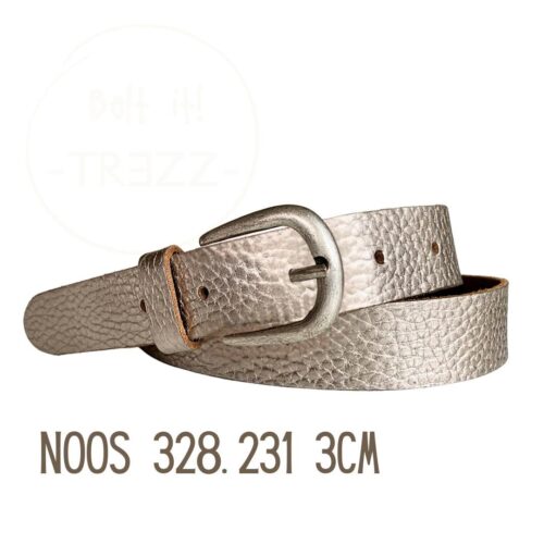 Trezz riem 3 cm gesp zilver