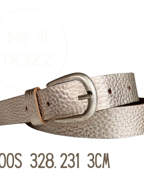 Trezz riem 3 cm gesp zilver