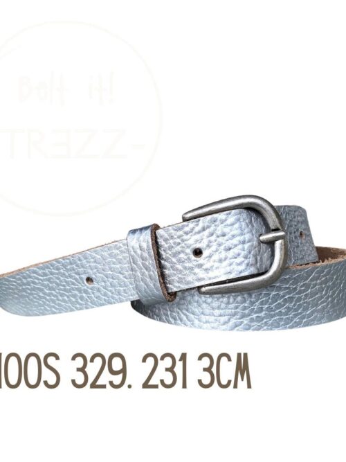 Trezz riem 3 cm gesp zilver