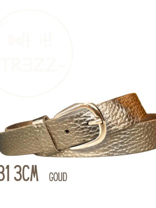 Trezz riem 3 cm gesp goud