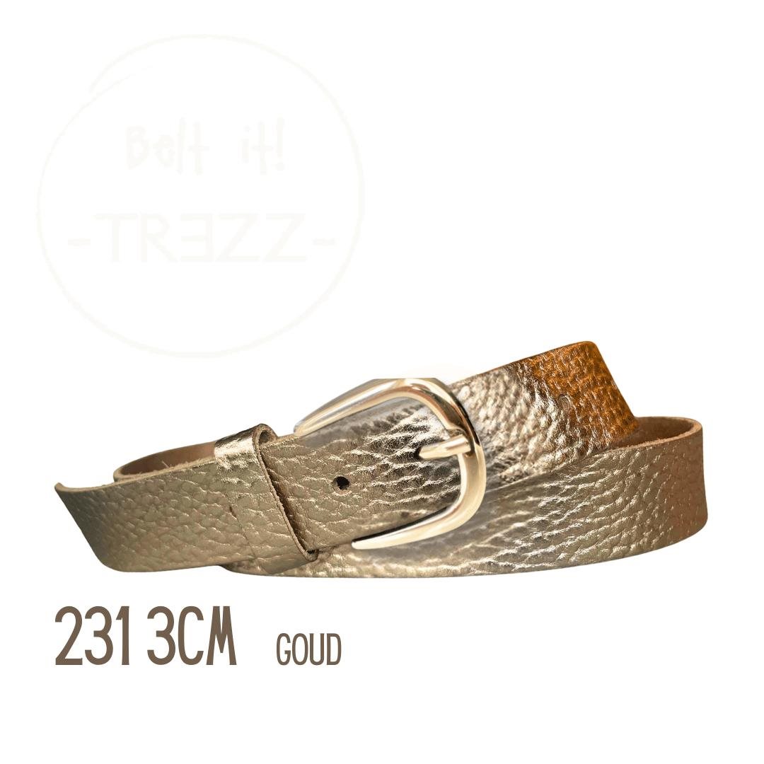 Trezz riem 3 cm gesp goud