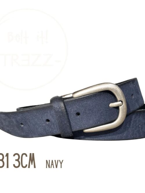 Trezz riem navy basic 3 cm