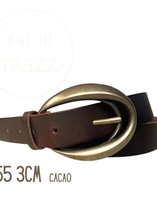 Trezz riem open gesp bruin 3cm
