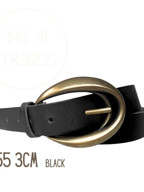 Trezz riem open gesp zwart 3cm