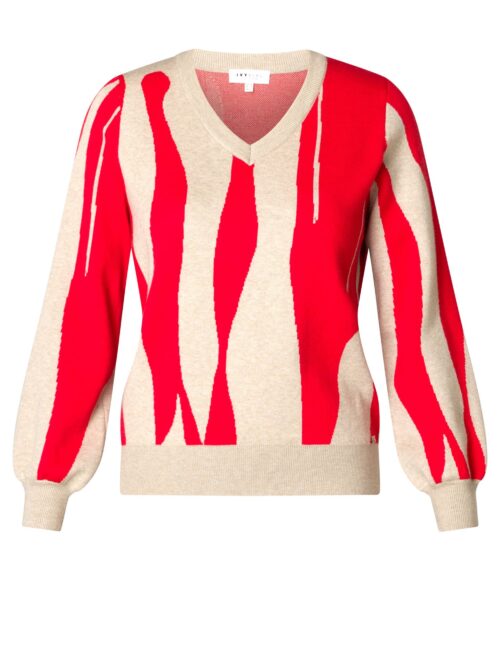 Ivy Beau trui v-hals print