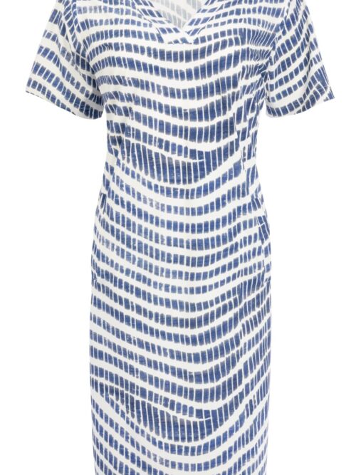 NED jurk travel print blauw