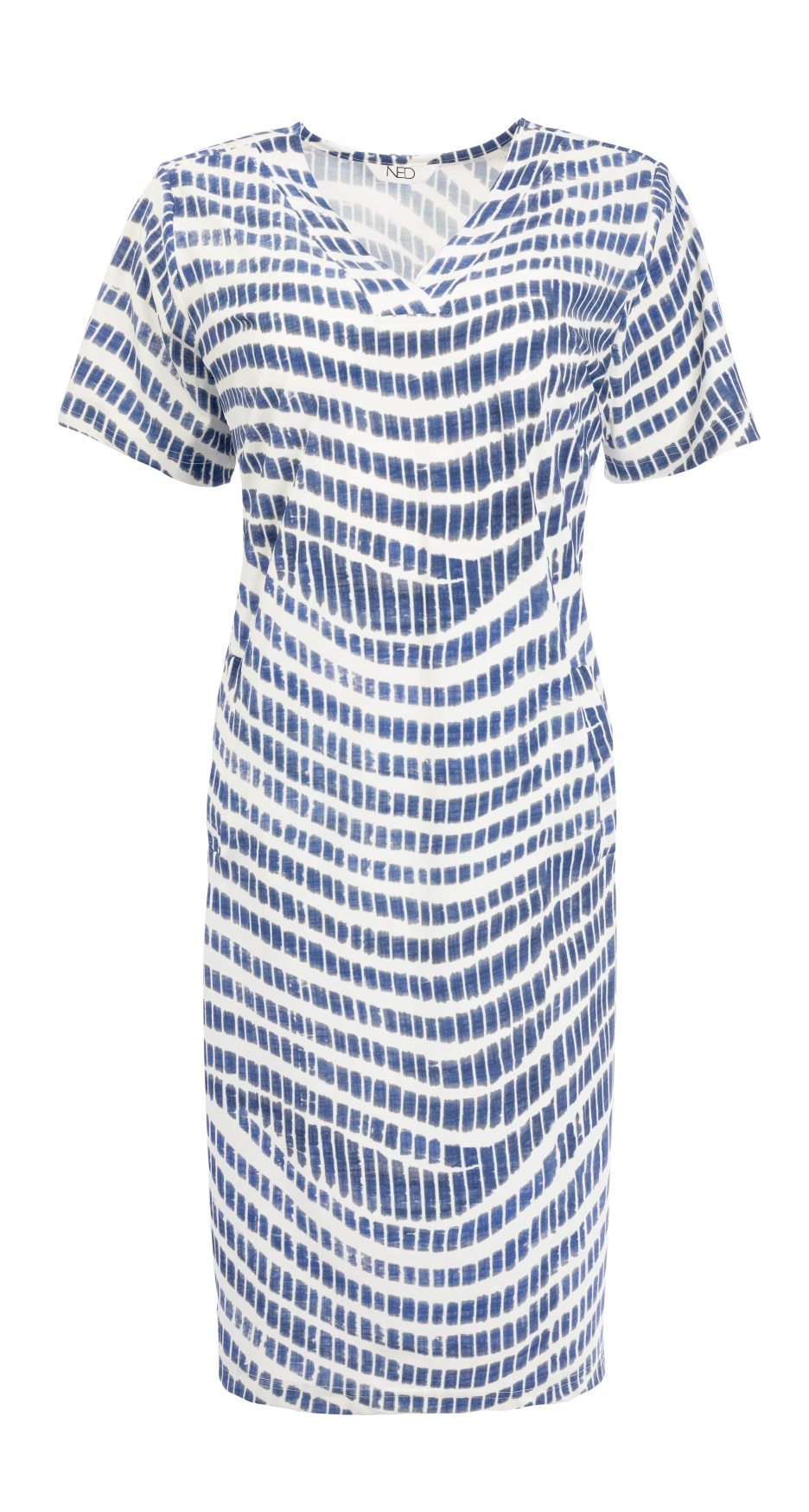 NED jurk travel print blauw
