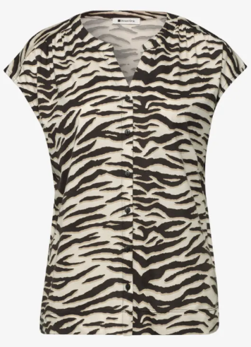 Street One shirt v-hals print